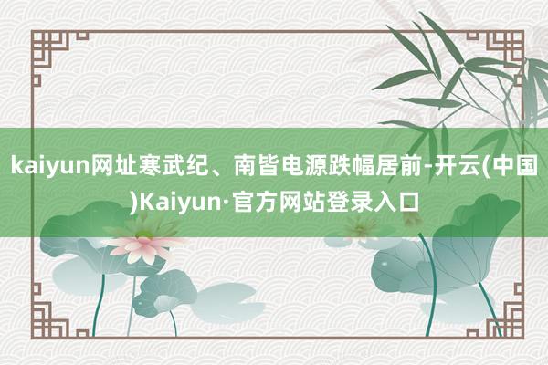 kaiyun网址寒武纪、南皆电源跌幅居前-开云(中国)Kaiyun·官方网站登录入口