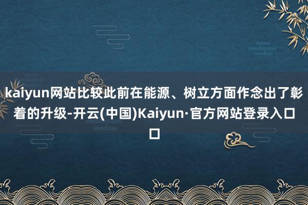 kaiyun网站比较此前在能源、树立方面作念出了彰着的升级-开云(中国)Kaiyun·官方网站登录入口