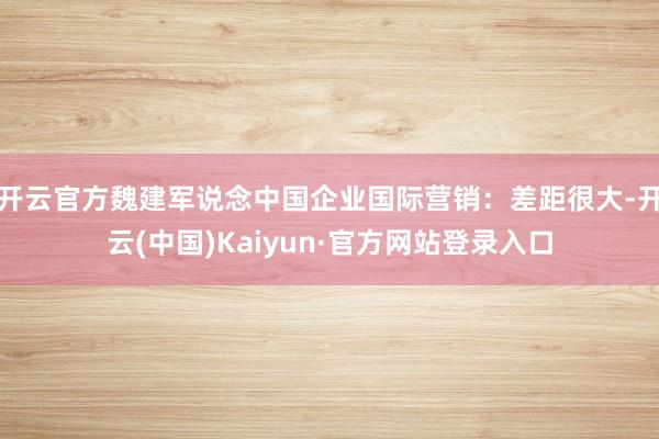 开云官方魏建军说念中国企业国际营销：差距很大-开云(中国)Kaiyun·官方网站登录入口