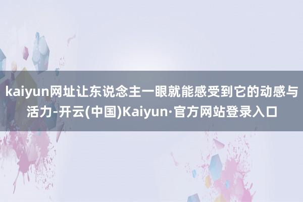 kaiyun网址让东说念主一眼就能感受到它的动感与活力-开云(中国)Kaiyun·官方网站登录入口