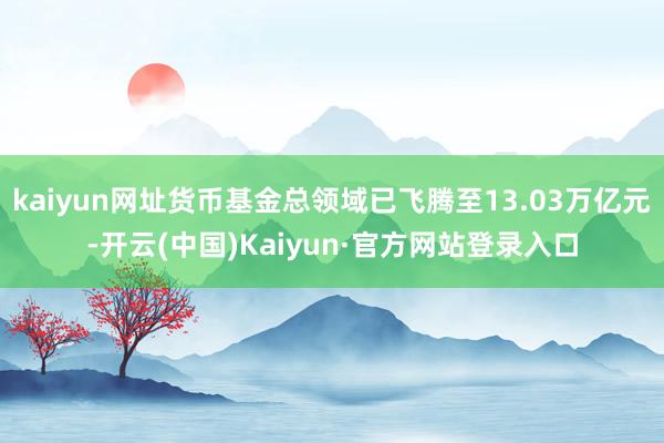 kaiyun网址货币基金总领域已飞腾至13.03万亿元-开云(中国)Kaiyun·官方网站登录入口